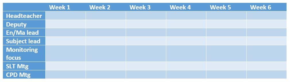 work management table for headteachers